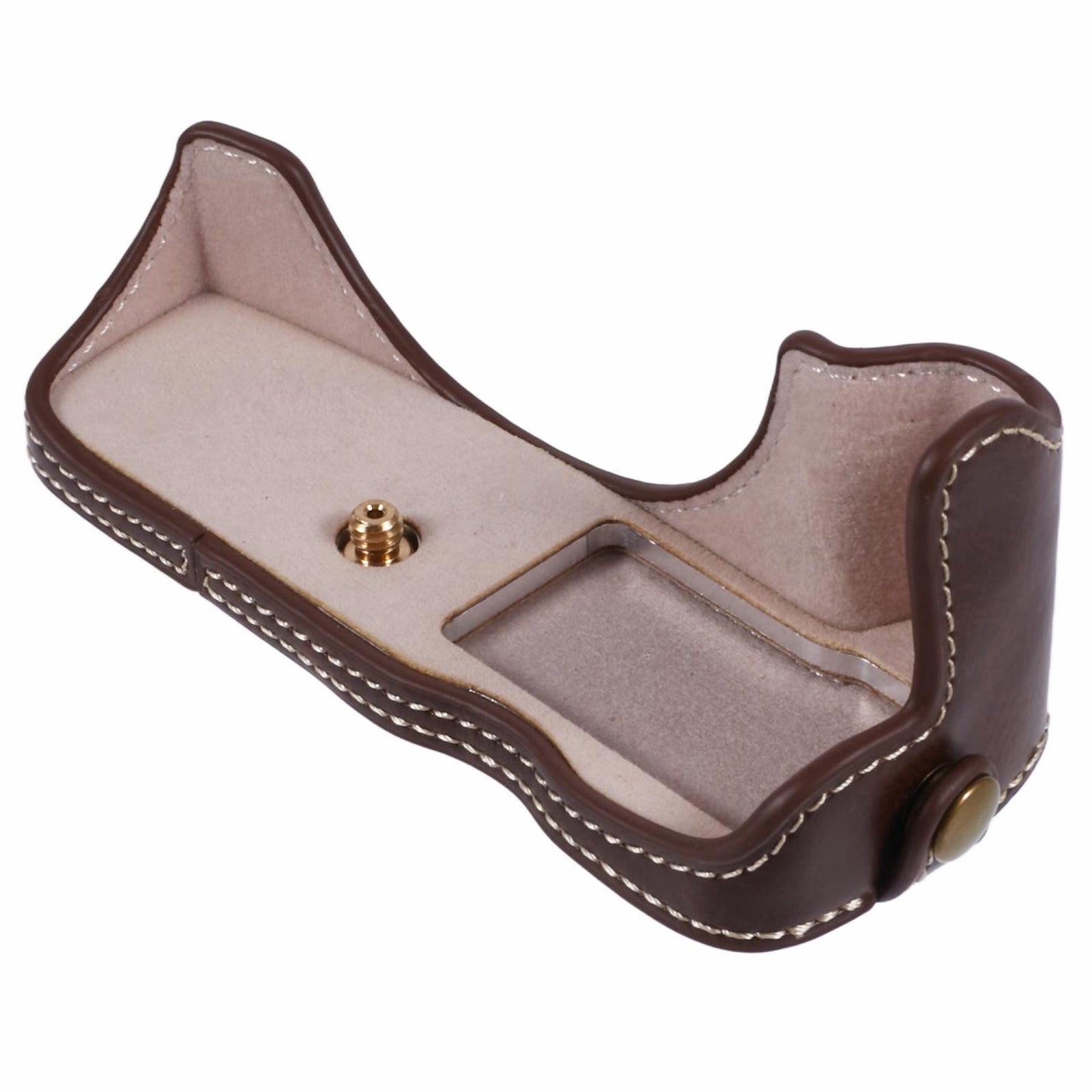 For Canon EOS R50 / R100 Camera Half Body Case PU Leather Bottom Cover with Screw For Canon EOS R50 / R100 Camera Half Body Case PU Leather Bottom Cover with Screw